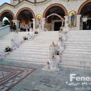 Στολισμός γάμου-σκάλες Παναγία Μηχανιώνα