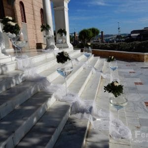 Στολισμός γάμου-σκάλες Γυάλες