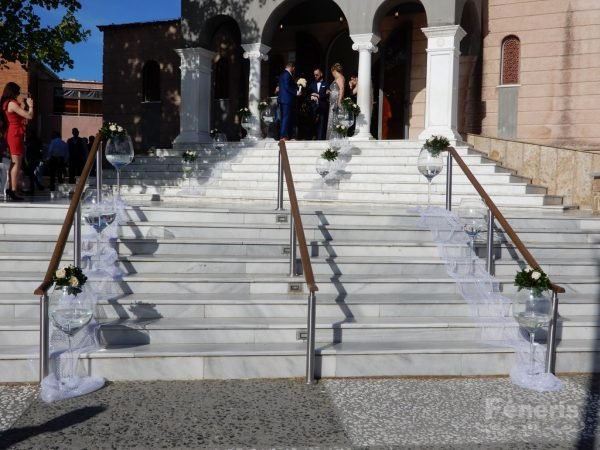 Στολισμός γάμου-σκάλες Γυάλες