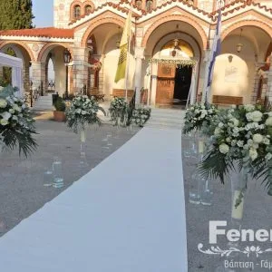 Στολισμός γάμου-διάδρομος γυάλινα βάζα