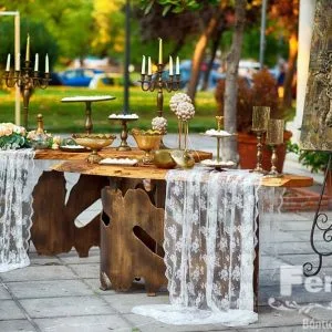 Στολισμός Γάμου Μπρονζέ τραπέζια - Ι. Ν. Κυρίλλου και Μεθοδίου